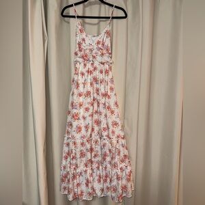 Long Floral/Creme Maxi Dress